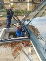 Vorbereitungen für die Einstiegsluke